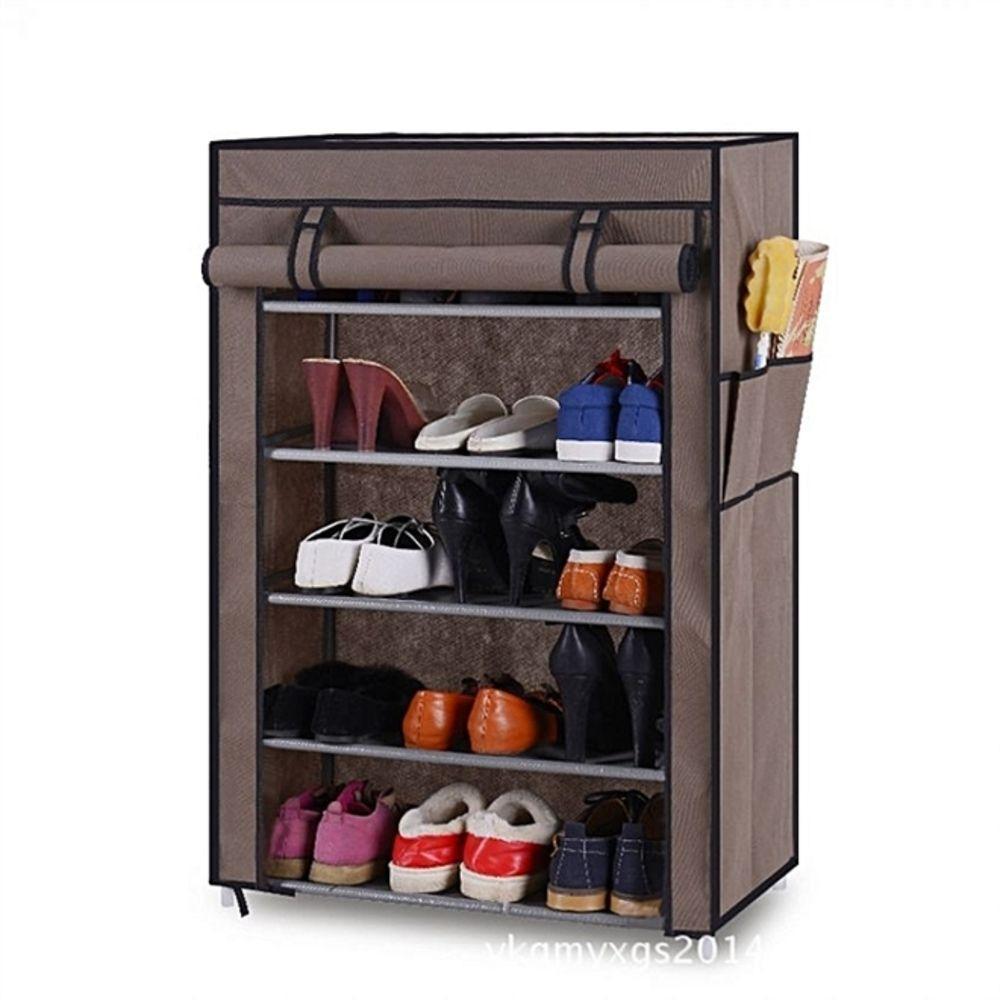 Sapateira Grande 5 Prateleiras Estante Organizador Armario Portatil Desmontavel Para Tenis Calçados Com Ziper - 1