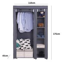 Guarda Roupa Portatil Arara De Roupas Cabideiro Com Prateleiras Organizador Compacto - 7