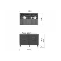 Kit Cozinha Modulada 2 Peças Imperatriz 1 Aéreo + 1 Balcão C2p30 Freijó Grafite - 5