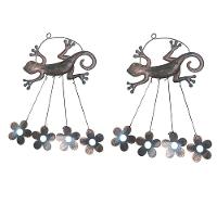 Sino Dos Ventos Lagarto Flores Kit 2 Unidades Decoraçao Varanda Enfeite Quintal Jardim Ambiente Externo - 1