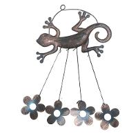 Sino Dos Ventos Lagarto Flores Kit 2 Unidades Decoraçao Varanda Enfeite Quintal Jardim Ambiente Externo - 2