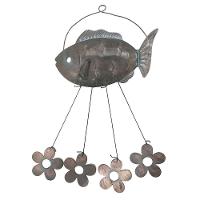 Sino Dos Ventos Peixe Flores Kit 2 Unidades Decoraçao Varanda Enfeite Quintal Jardim Ambiente Externo - 2