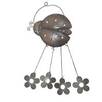 Sino Dos Ventos Joaninha Flores Kit 2 Unidades Jardim Varanda Quintal Enfeite Som Suave Relaxante Decoraçao - 3