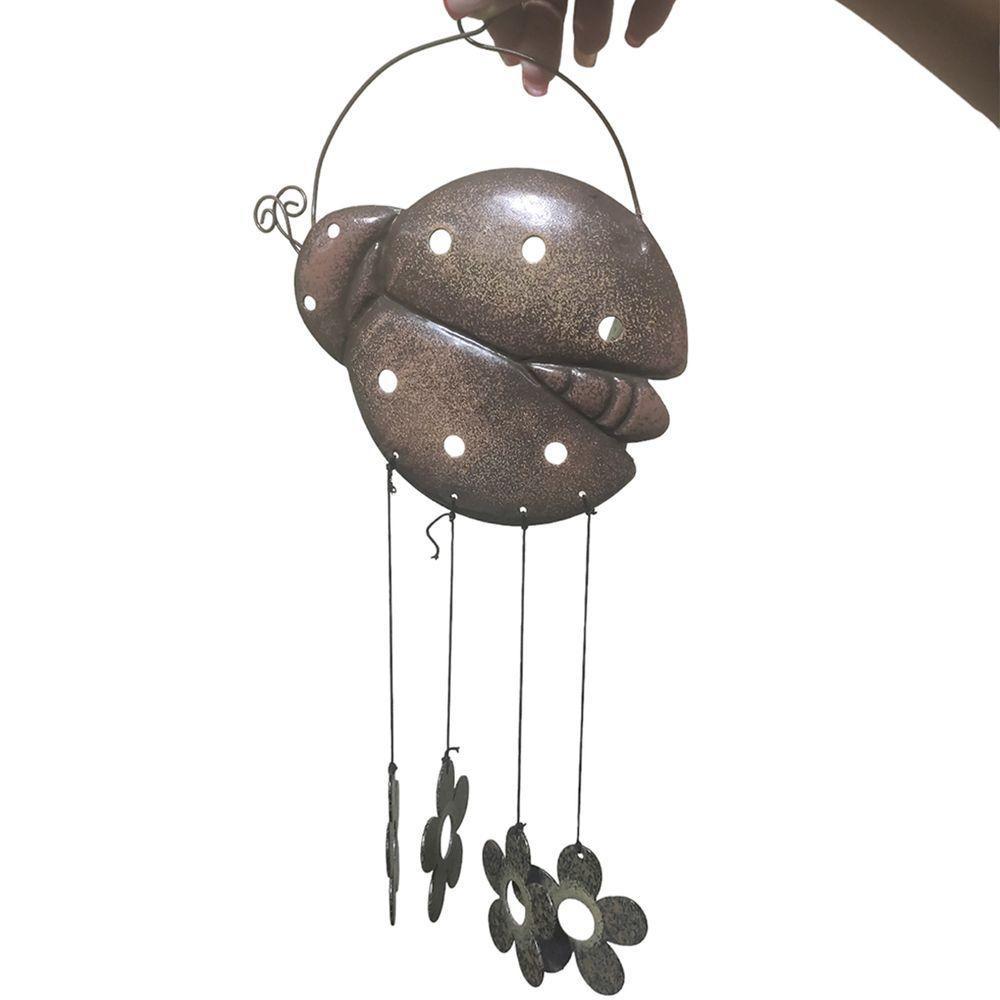 Sino Dos Ventos Joaninha Flores Cisne Kit 2 Unidades Decoraçao Varanda Enfeite Quintal Jardim Relaxante Som Suave - 3