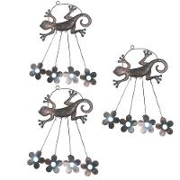 Sino Dos Ventos Lagarto Flores Kit 3 Unidades Jardim Varanda Enfeite Quintal Decoraçao Rustico - 1