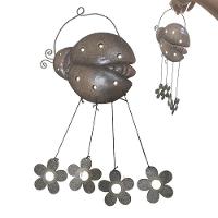 Sino Dos Ventos Flores Joaninha Decoraçao Quintal Janela Varanda Jardim Enfeite Relaxante Som Suave - 1