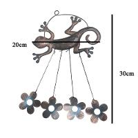 Sino Dos Ventos Lagarto Flores Kit 3 Unidades Jardim Varanda Decoraçao Quintal Ambiente Externo Enfeite Rustico - 2