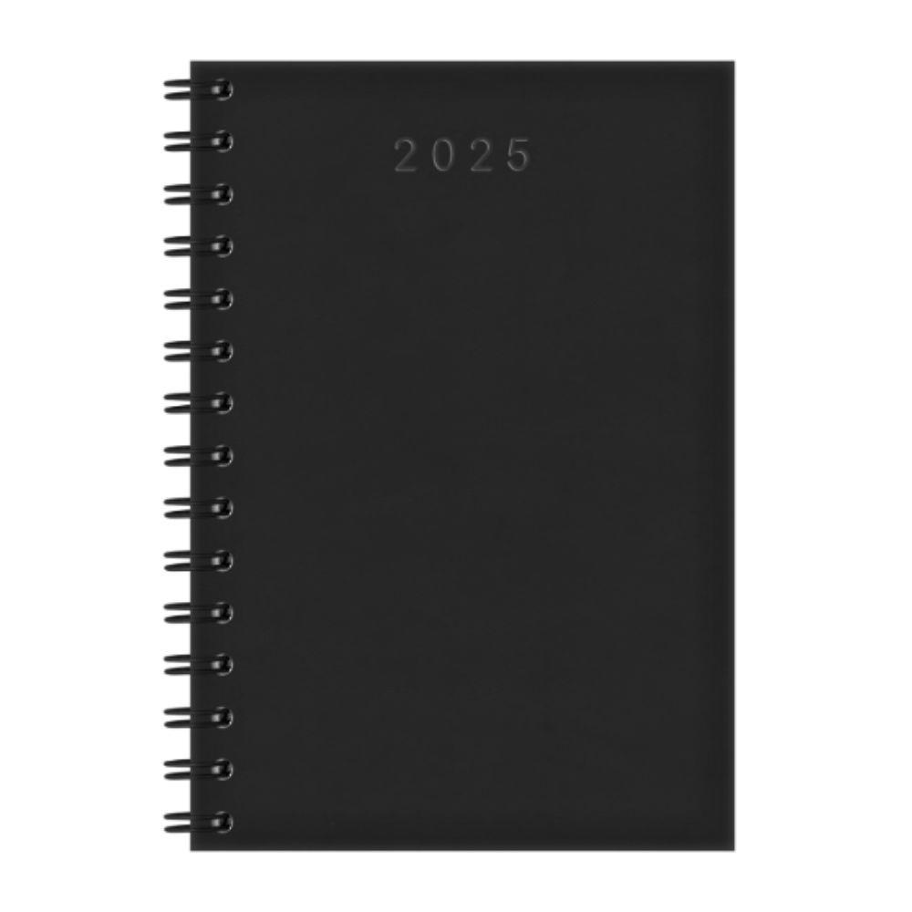 Agenda Diária Espiral Cristal 2025 13,8 X 20cm Redoma Preto - 1