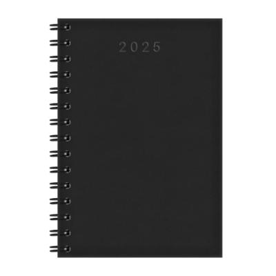 Agenda Diária Espiral Cristal 2025 13,8 X 20cm Redoma Preto