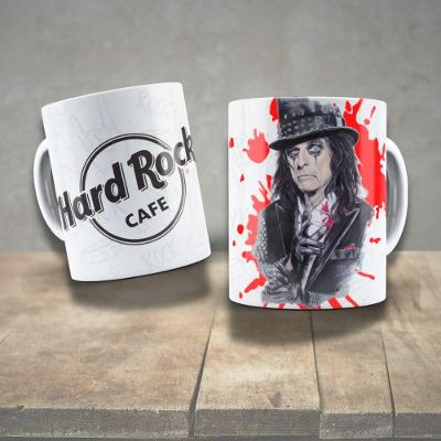 Caneca De Porcelana 325ml Decorada ícones Da Música Alice Cooper