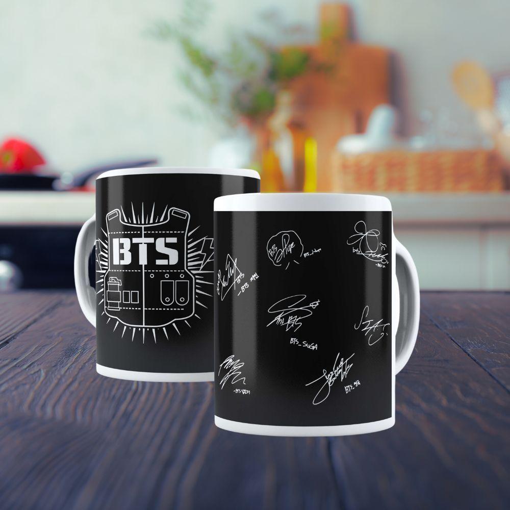 Caneca De Porcelana 325ml Bts Decorada Bts 5 - 1