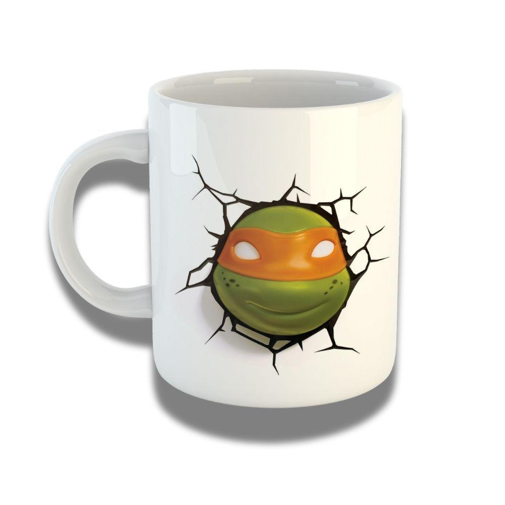 Caneca De Porcelana 325ml Com Design 3d Exclusivo Tartaruga Ninja 2 - 1