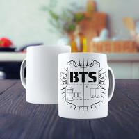 Caneca De Porcelana 325ml Bts Decorada Bts 1 - 1