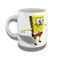 Caneca De Porcelana 325ml Com Design 3d Exclusivo Bob Esponja - 1