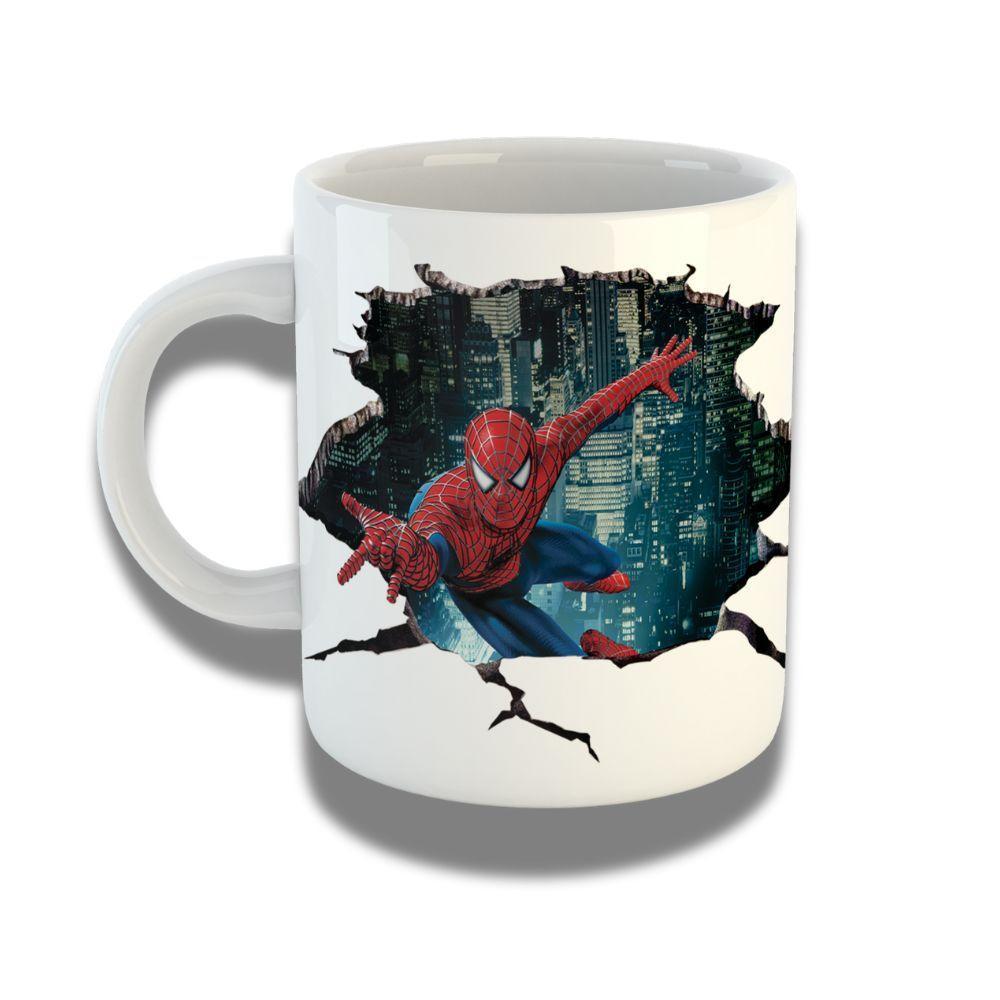 Caneca De Porcelana 325ml Com Design 3d Exclusivo Homem Aranha 2 - 1
