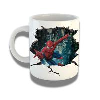 Caneca De Porcelana 325ml Com Design 3d Exclusivo Homem Aranha 2 - 1