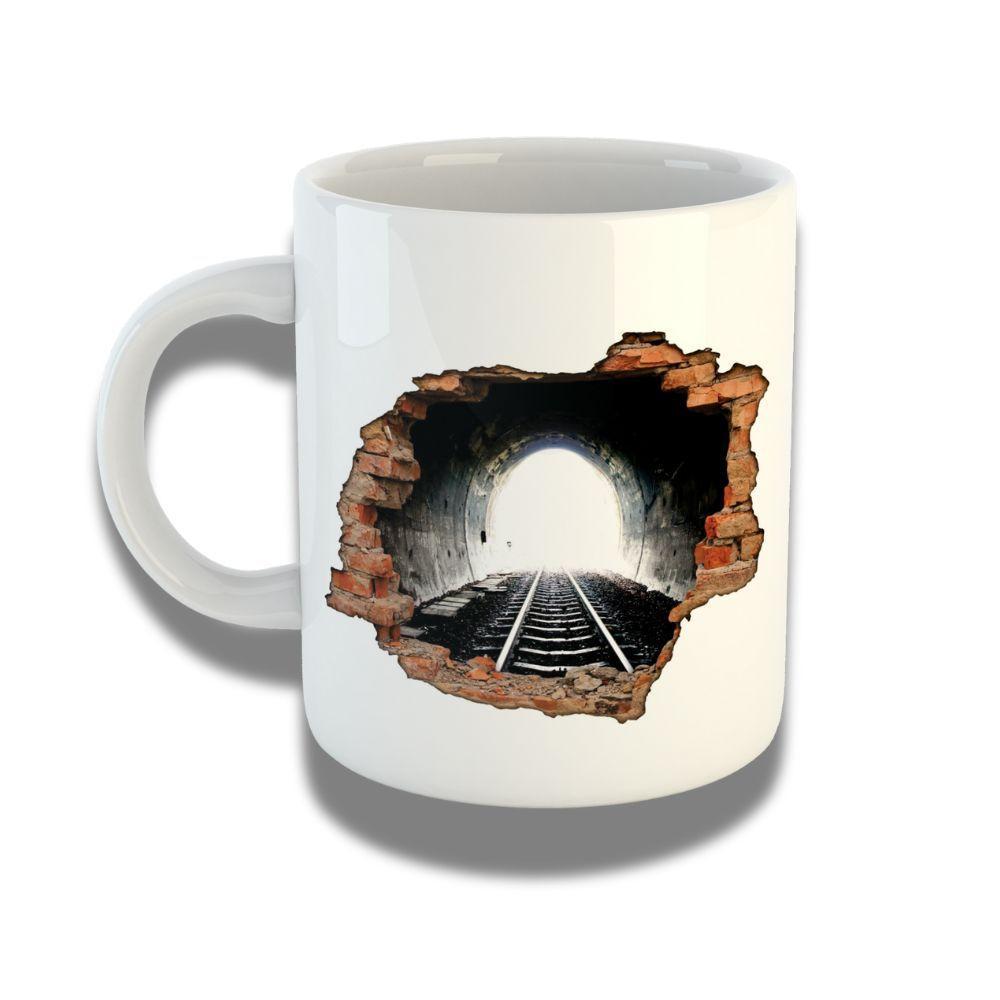 Caneca De Porcelana 325ml Com Design 3d Exclusivo Túnel - 1