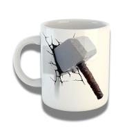 Caneca De Porcelana 325ml Com Design 3d Exclusivo Martelo Do Thor - 1