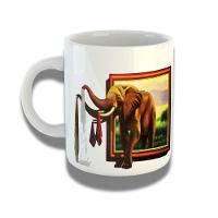 Caneca De Porcelana 325ml Com Design 3d Exclusivo Elefante - 1