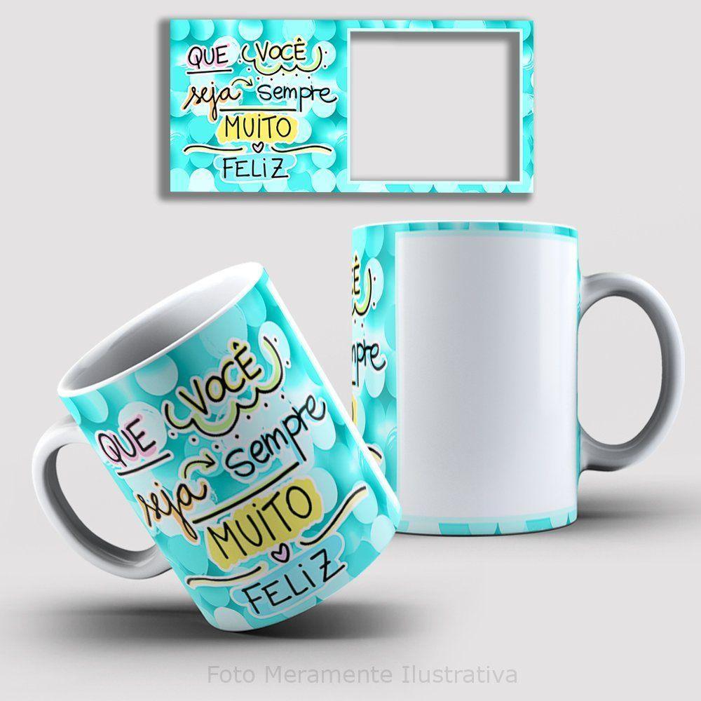 Caneca De Porcelana 325ml Decorada Feliz Aniversário Feliz Aniversário 3 - 1