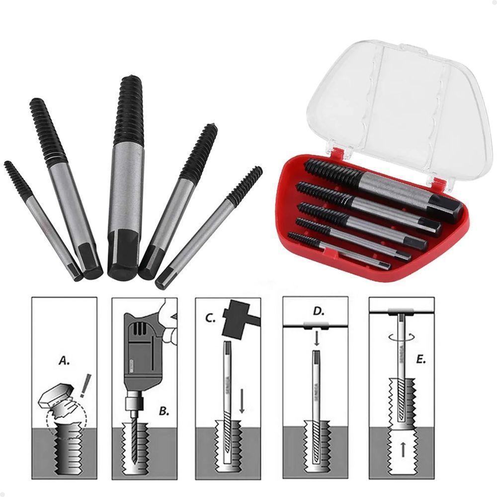 Chave Extrator Tira Parafuso Quebrado Espanado 3 A 18mm Jogo Com 5 Peças Lorben - 7
