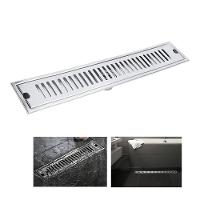 Ralo Linear Inox 50cm Anti Odor Anti Inseto Banheiro Area Externa Lavabo Higienico Quintal Seguro Resistente - 1