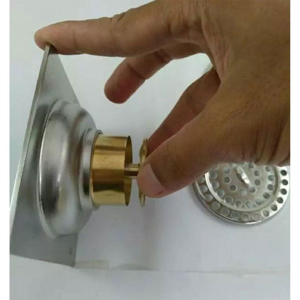 Ralo Inox 10x10 Anti Odor Anti Inseto Banheiro Lavabo Casa Cozinha Lavanderia Jardim Quintal Higienico Seguro Resistente - 7