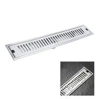 Ralo Linear Inox 50cm Banheiro Area Externa Anti Odor Anti Inseto Seguro Resistente Lavabo Quintal - 1