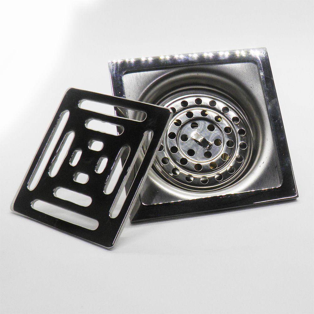 Ralo Inteligente 10x10 Anti Odor Insetos Aço Inox Banheiro Casa - 2