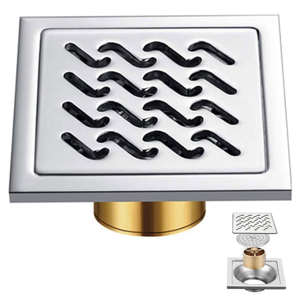 Ralo Inox 10x10 Banheiro Lavabo Anti Odor Anti Inseto Lavanderia Quintal Higienico Resistente Duravel Anti Corrosao - 1