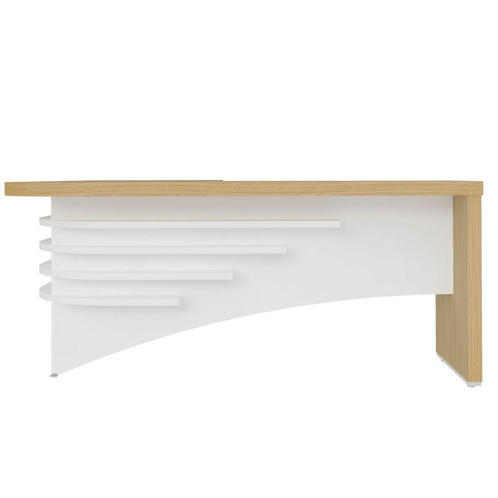 Mesa Francela Diretor 2,00 X 1,80 Lado Esquerdo Carvalho-bco - 4