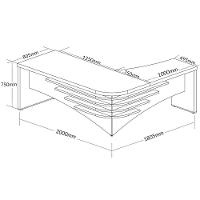 Mesa Francela Diretor 2,00 X 1,80 Lado Esquerdo Carvalho-bco - 2