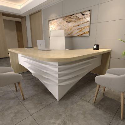 Mesa Francela Diretor 2,00 X 1,80 Lado Direito Carvalho-bco