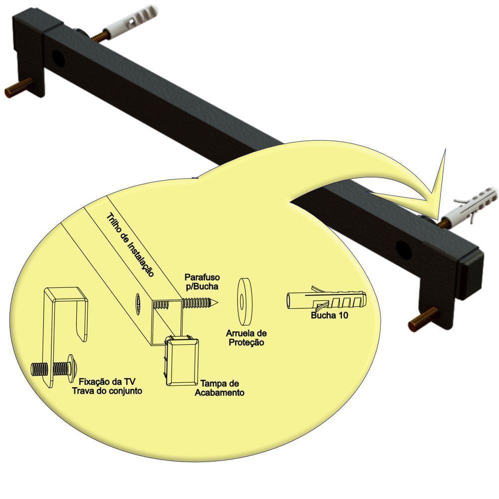 Suporte Universal Fixo Regua Tv 56 Vesa Até 400 Preto - 9