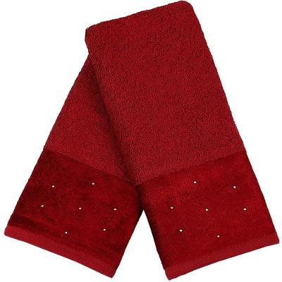 Kit 3 Toalha Lavabo Cristal Natalina 30x50cm Burgundy