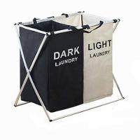 Cesto De Roupa Suja Duplo Cromado Organizador Roupeiro Para Lavanderia Quarto E Banheiro Multiuso - 1