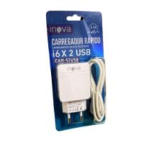 Carregador Rápido Inova - 3.1a - I6 - 2 Usb -car-5205a - 3