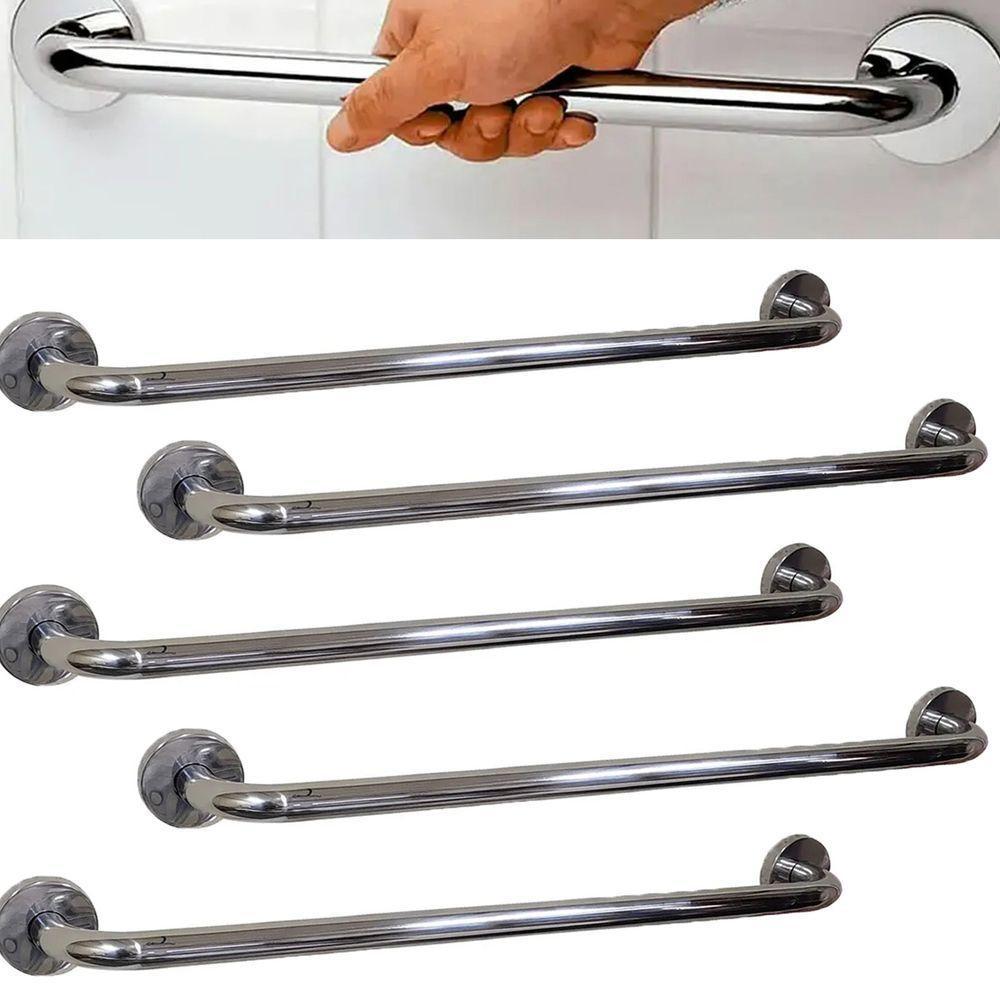Barra Alça Apoio Kit 5 Uni Aço Inox 50cm Acessibilidade - 1