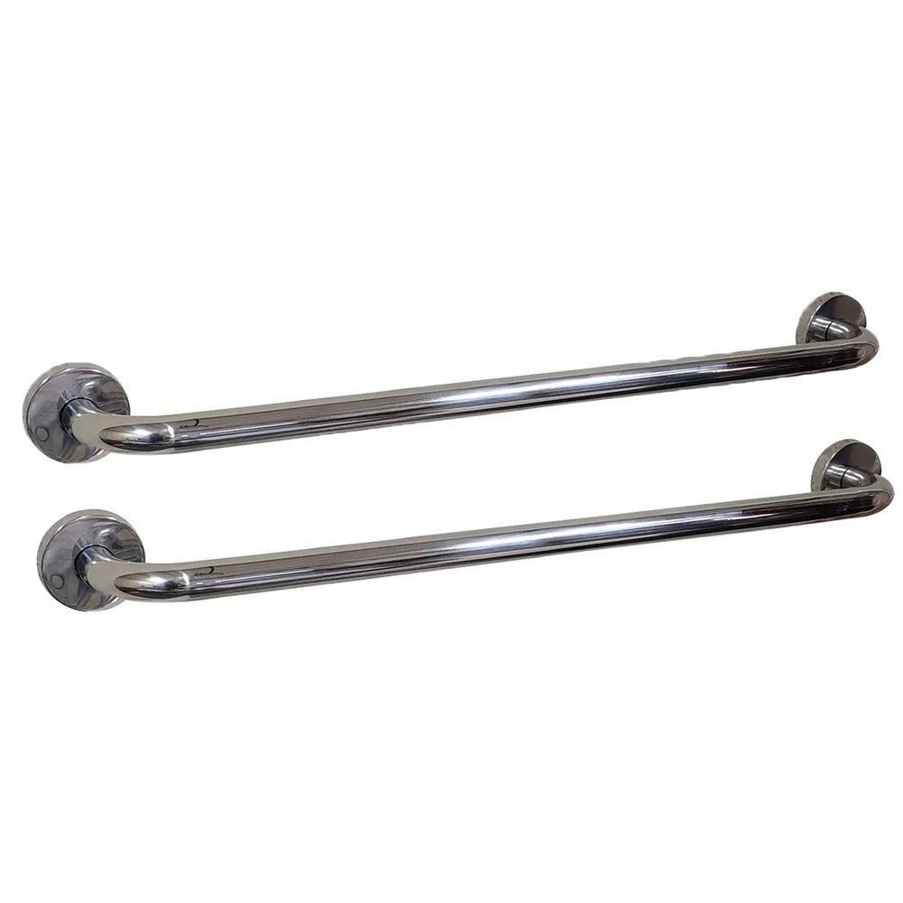 Barra Alça Apoio Kit 2 Uni Aço Inox 50cm Acessibilidade - 1