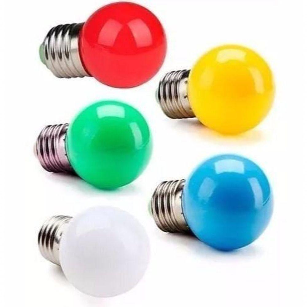 30 Lâmpada Led Modelo Bolinha Led 1w E27 Da Lâmpada Verde - 1