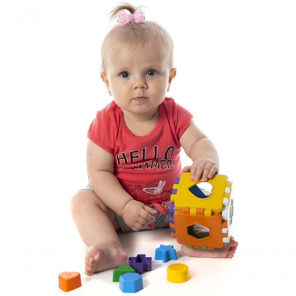 Brinquedo Educativo De Encaixar 1 Ano Cubo Didático Kendy - 2