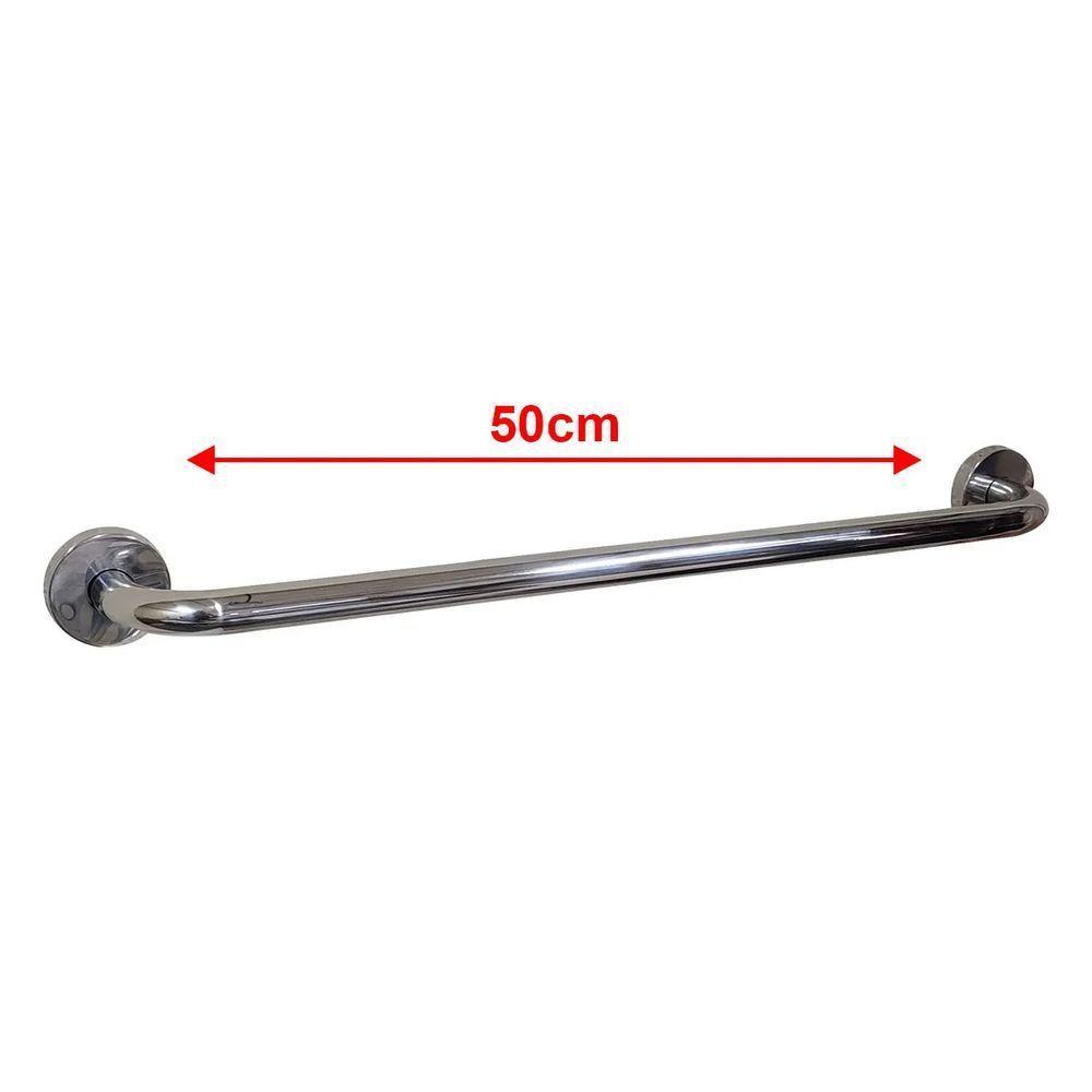 Barra Alça Apoio 50cm Aço Inox Kit 5 Uni Anti Queda Evita Acidentes Suporte Segurança - 7