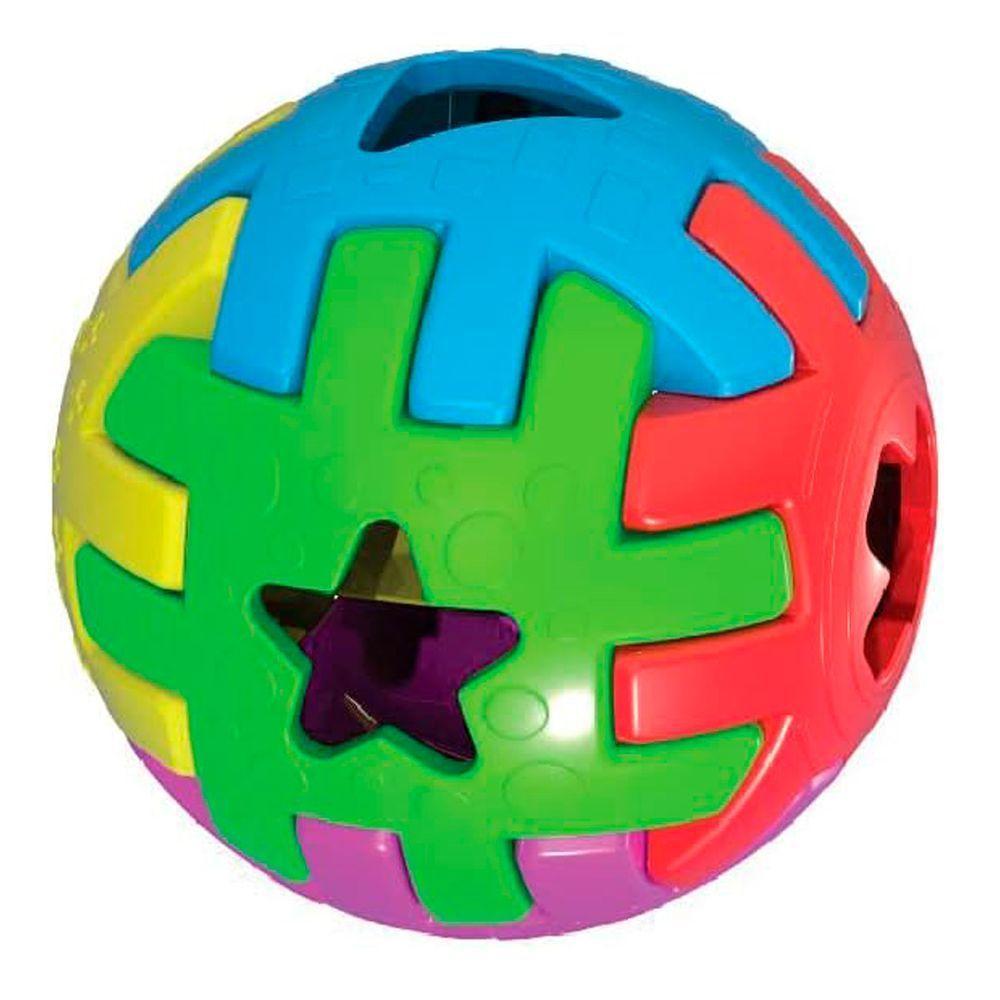 Brinquedo Educativo 1 Ano Bola Bebês Encaixar Kendy 14cm - 2