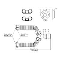 Sifão Duplo Sanfonado Extensível Censi 72cm Cromado - 3
