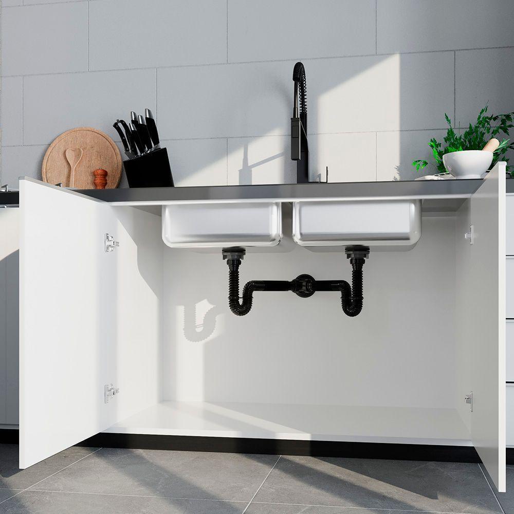 Sifão Duplo Sanfonado Extensível Censi 68cm Preto Preto 7214-01001 - 3