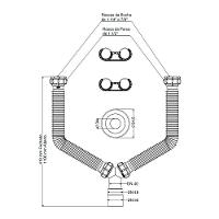 Sifão Duplo Sanfonado Extensível Censi 1,1m Branco Branco 7200-01001 - 2