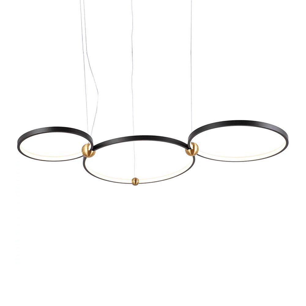 Lustre Pendente Skylight Circles 3076 Preto-dourado Led Bivolt Preto-dourado - 1