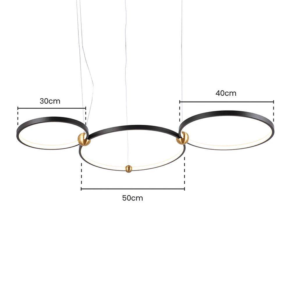 Lustre Pendente Skylight Circles 3076 Preto-dourado Led Bivolt Preto-dourado - 2