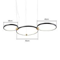 Lustre Pendente Skylight Circles 3076 Preto-dourado Led Bivolt Preto-dourado - 2