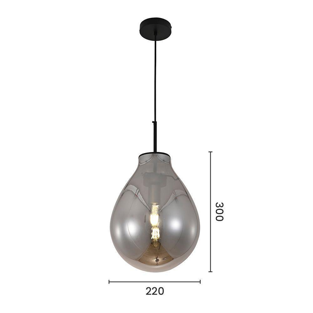 Lustre Pendente Sindora Dcd04007 P Preto - Fumê E27 Bivolt - 3